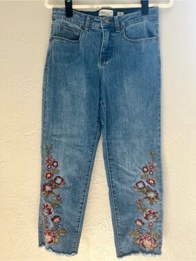 Coldwater Creek Ankle Embroidered Jeans 8P